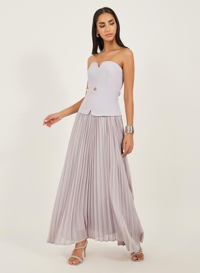 Styli Pleated Strapless Maxi Dress - Image 2