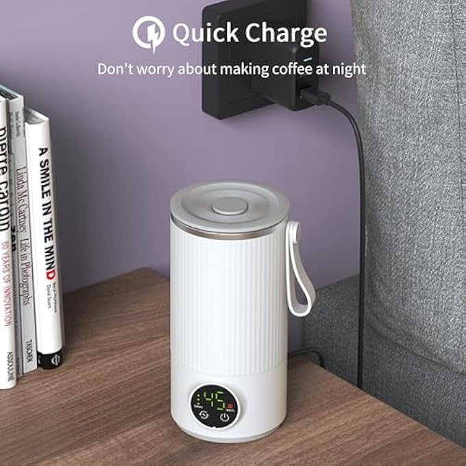 Bewinner 400Ml Travel Electric Kettle  Protable Mini Kettle Cordless Mini Kettle 6000Mah Rechargeable With 4 Gears Stainless Steel Travel Hot Water Boiler - Image 4