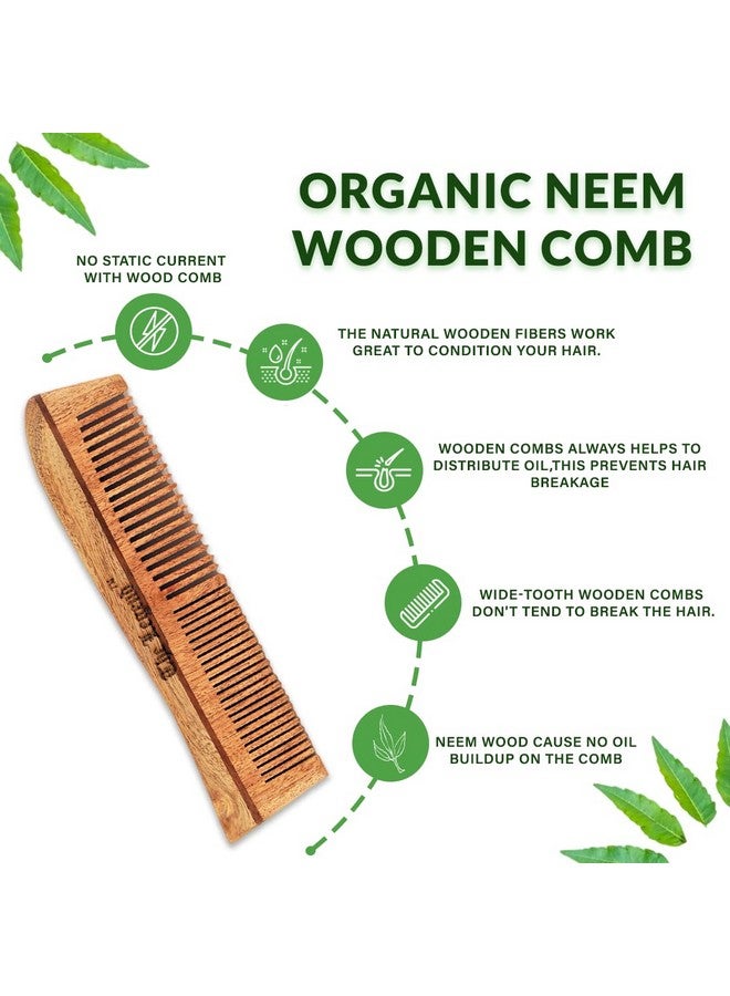 The Legend Organic Pure Neem Wood Comb Designer, Brown - Image 2