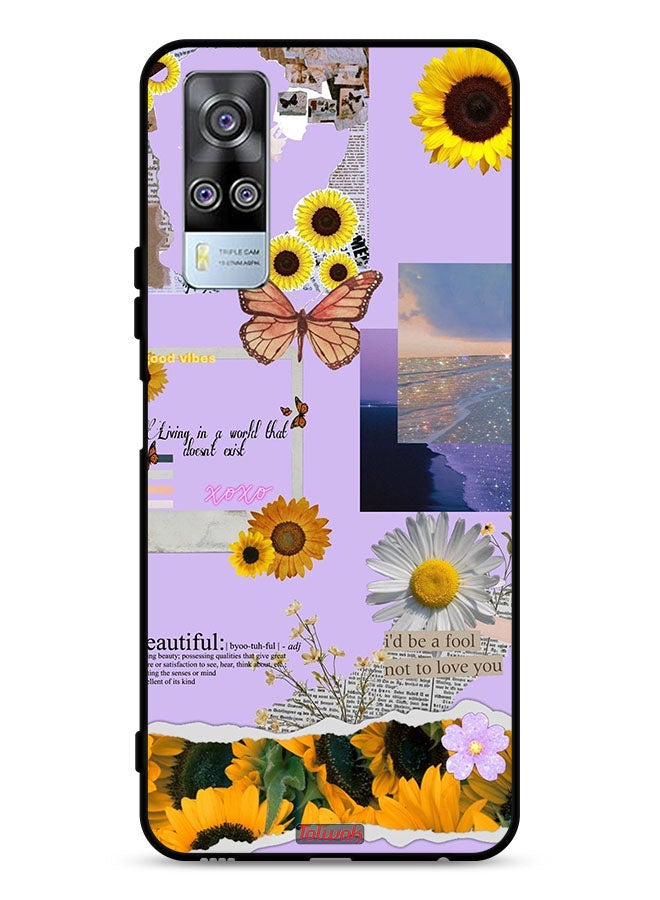 Tolwak vivo Y53s 4G Protective Case Cover Beautiful Sunflower Stickers
