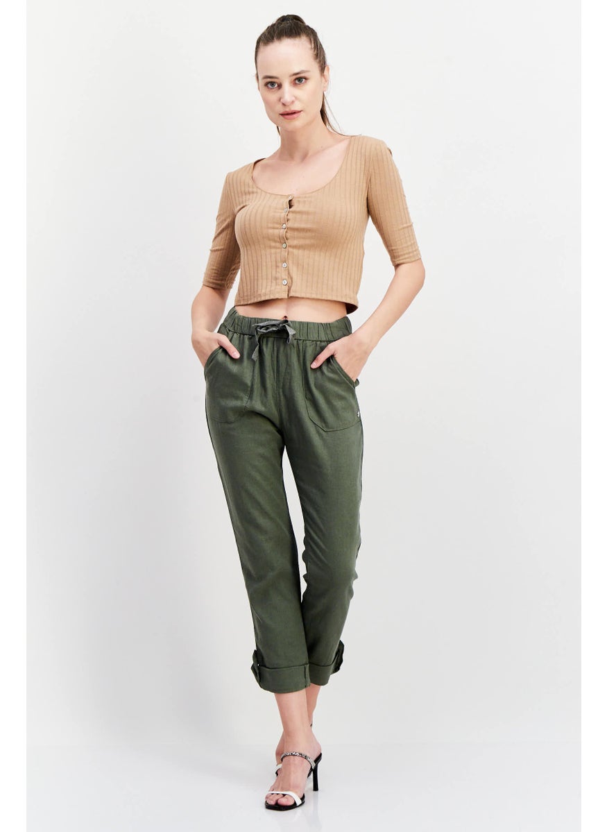 Women Regular Fit Plain Straight Leg Pants, Olive - pzsku/Z304F76B205D5A844AB09Z/45/_/1740495458/707e3ac6-eaf0-4c4f-9586-85b153faca10