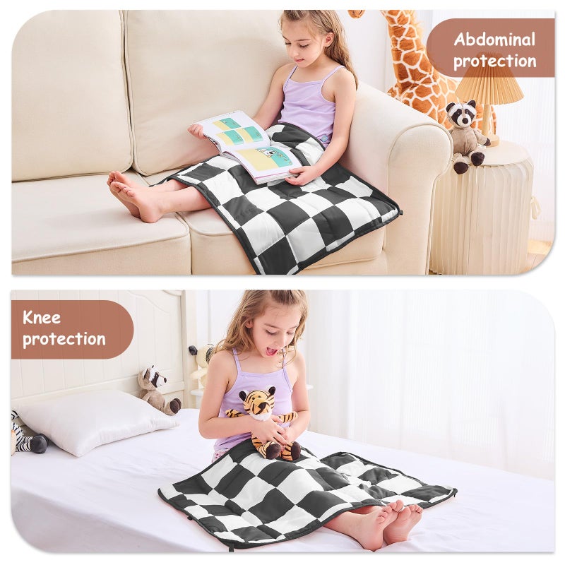 yescool Black Checkered Weighted Lap Pad 2 Pounds Cooling Weighted Lap Blanket, Plaid Small Weighted Blanket, Weighted Throw Blankets Gift for Travel Indoor Outdoor, 20"x30" - Image 3