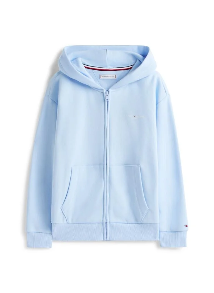 Tommy Hilfiger Sweet Blue Logo Brushed Fleece Zip-Thru Hoody  | Best Price UAE