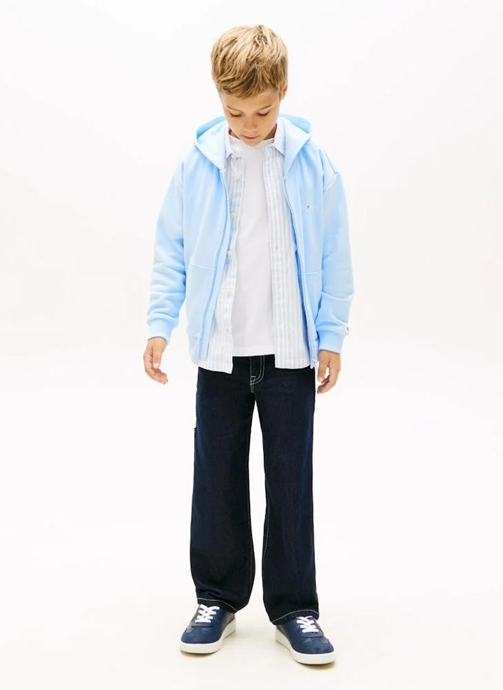 Tommy Hilfiger Sweet Blue Logo Brushed Fleece Zip-Thru Hoody  | Best Price UAE