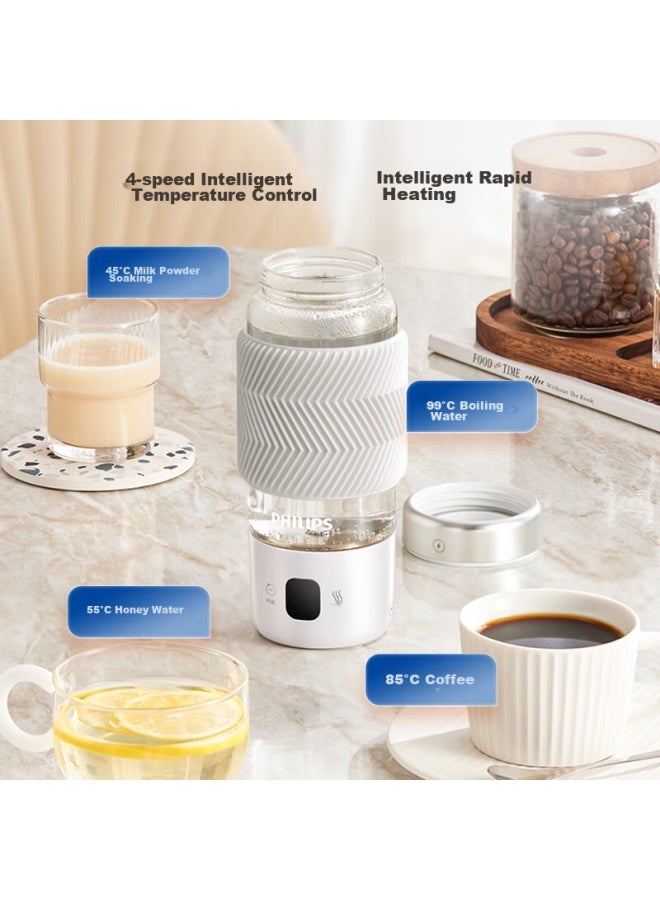 Philips غلاية كهربائية محمولة من فيليبس، كوب حراري، غلاية مياه زجاجية عالية البورسليكات، صانع شاي مكتبي صغير مع مصفاة شاي - Image 4