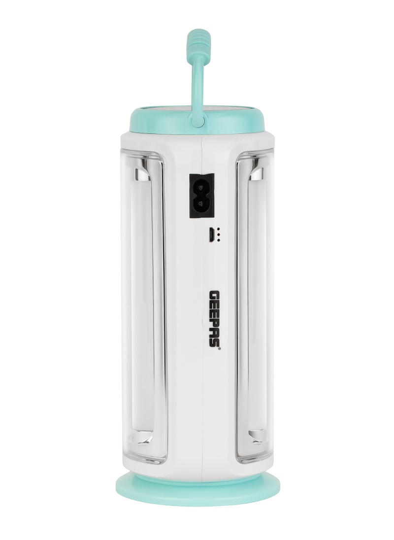 GEEPAS - LED Emergency Lantern with Solar Panel | Energy Efficient Design, 360-Degree Light and 5 Hours Working| Compact, Portable and Light-Weight Design with Long Operating Time| Perfect for Indoor and Outdoor Use| Blue and White, 2 Years Warranty GE53029 - Image 1