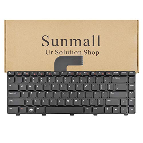 SUNMALL Keyboard Replacement with Black Frame Compatible with Dell Vostro 1540 1550 2520 3330 3350 3450 3460 3550 3555 3560 1440 1445 1450 1550.XPS L502X No Backlit - Image 1