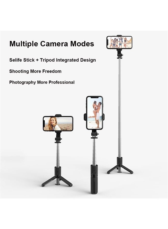 KOMI Selfie Stick - 4 in 1 Selfie Stick Tripod Mini Extendable Phone Tripod Portable with Detachable Wireless Remote Compatible with iPhone Samsung Camera Android(Mini Black) - Image 4