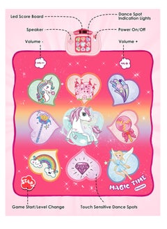 Excefore Unicorn Dance Mat Toys, Dance Musical Play Mat with 5 Game Modes& 8 Built-in Songs, Play Mat with LED Lights, Adjustable Volume, Suitable for 3 -6+ Year Old Girl Kid  - Image 5