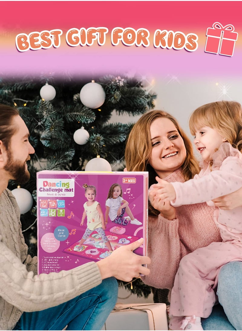 Excefore - Unicorn Dance Mat Toys, Dance Musical Play Mat with 5 Game Modes& 8 Built-in Songs, Play Mat with LED Lights, Adjustable Volume, Suitable for 3 -6+ Year Old Girl Kid - Image 1