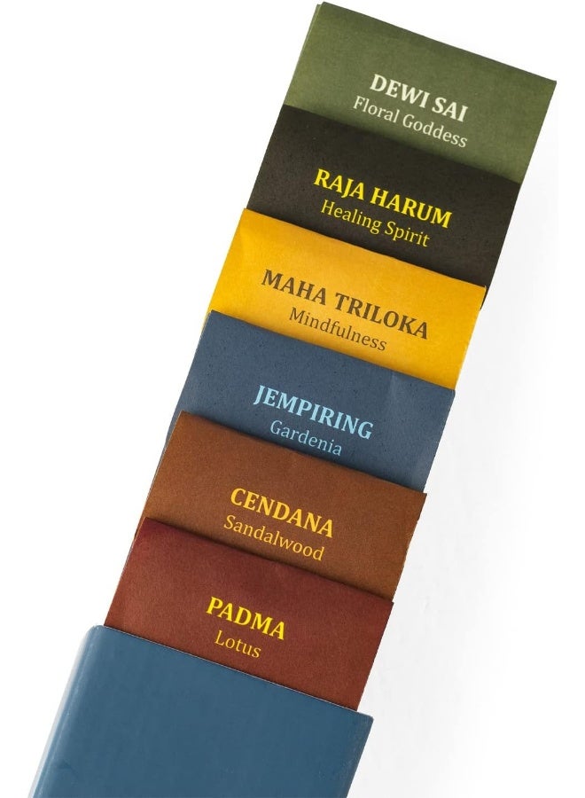 Jembrana Incense Sticks - Mix 6 Scents (144 Sticks Total), 24 Sticks Each of Lotus (Padma), Sandalwood, Gardenia, Maha Triloka, Raja Harum & Dewi Sai (Amber), Incense Gift Sets from Bali Soap - Image 3