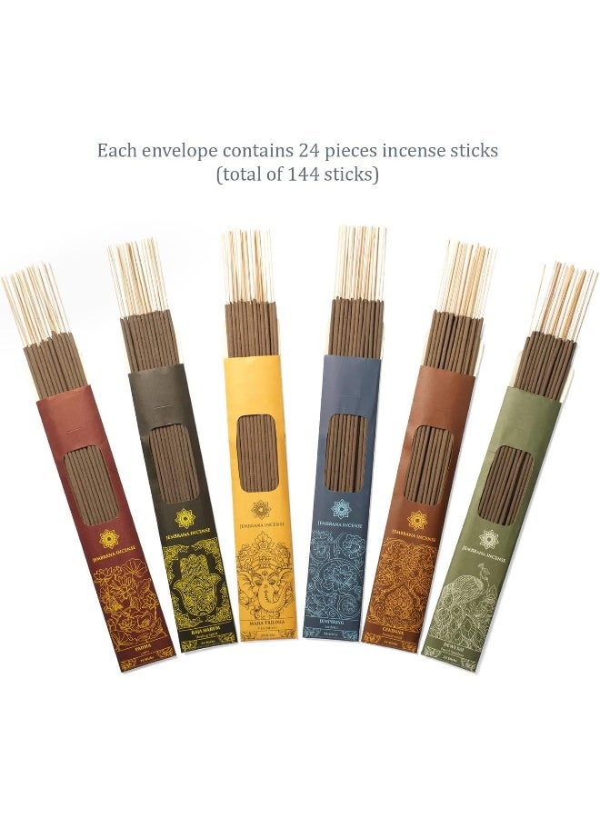 Jembrana Incense Sticks - Mix 6 Scents (144 Sticks Total), 24 Sticks Each of Lotus (Padma), Sandalwood, Gardenia, Maha Triloka, Raja Harum & Dewi Sai (Amber), Incense Gift Sets from Bali Soap - Image 5