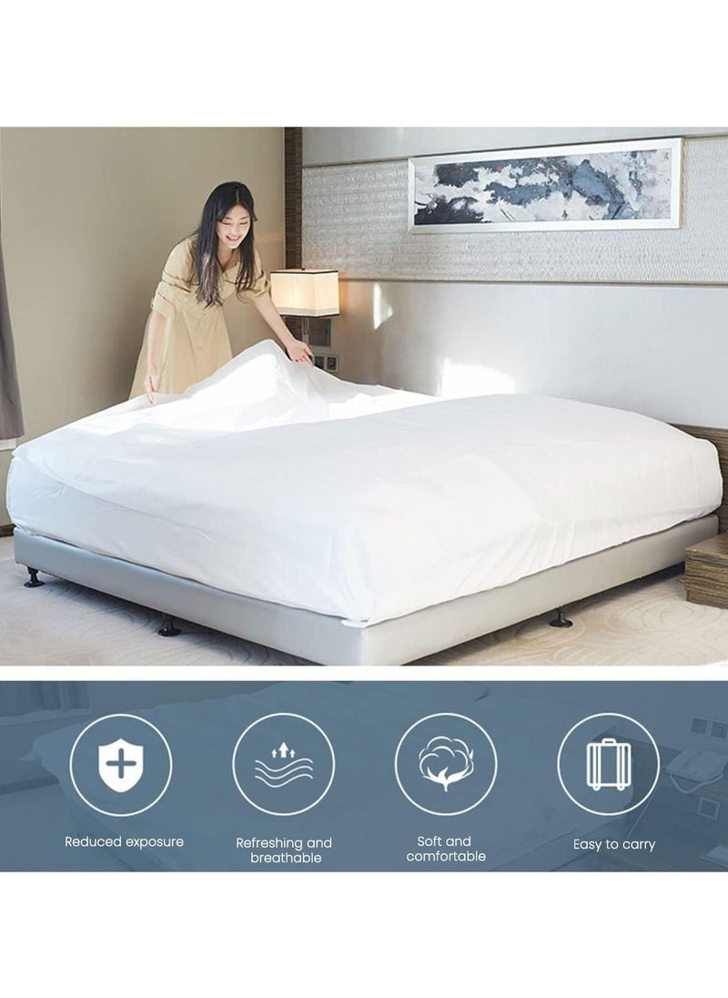 Y&D 4 PCS Bed Sheets Set Disposable for Travel Portable Sheet Quilt Cover Pillowcase Business Trip Spa Hotel  - Image 3