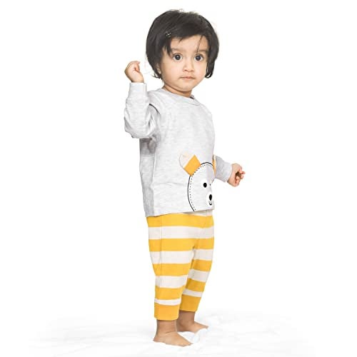 ARIEL Cotton Clothing Sets for Baby Boys & girls - Unisex Clothing sets Full Sleeve T-shirt & Pant (Teddy_2-3 Years) - Image 4