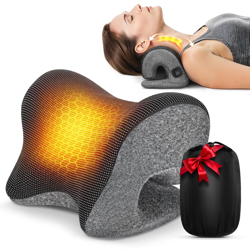 ULAIYO Graphene Magnetic Neck Stretcher for Deeper Pain Relief, Instant Heating Pad Cervical Traction Device Pillow, Neck Cloud for TMJ Tension Muscle Migraine, Christmas Gifts for Women, Mom, Men(Dark Gray) - Image 1