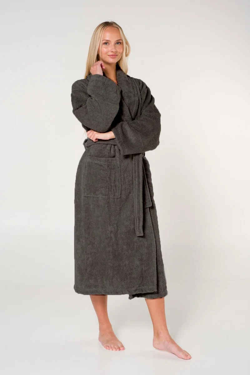 Cotenconcept King Size Cotton Shawl Collar Women's Bathrobe