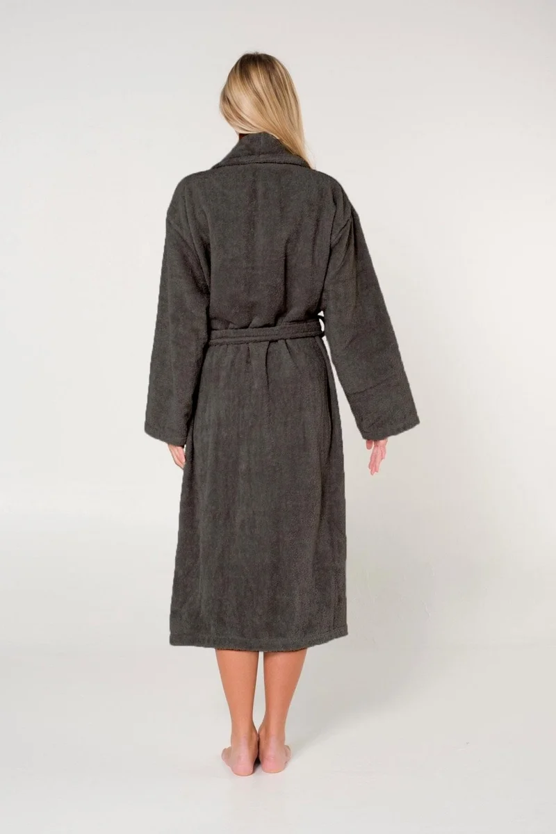 Cotenconcept King Size Cotton Shawl Collar Women's Bathrobe