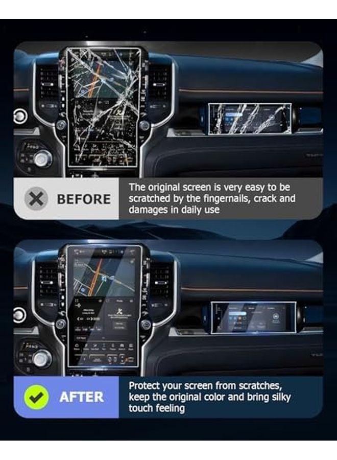 2025 2026 RAM 1500 10 25 Inch 14 5 Inch Nano Touch Screen Protector 4PCS - Image 3