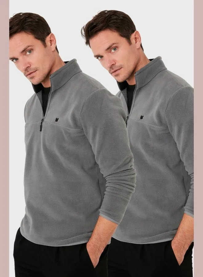 Buratti Slim Fit Anti-Pilling Non-Pilling Bato Collar Raised 2-Pack Polar Men's POLAR 5906001S2