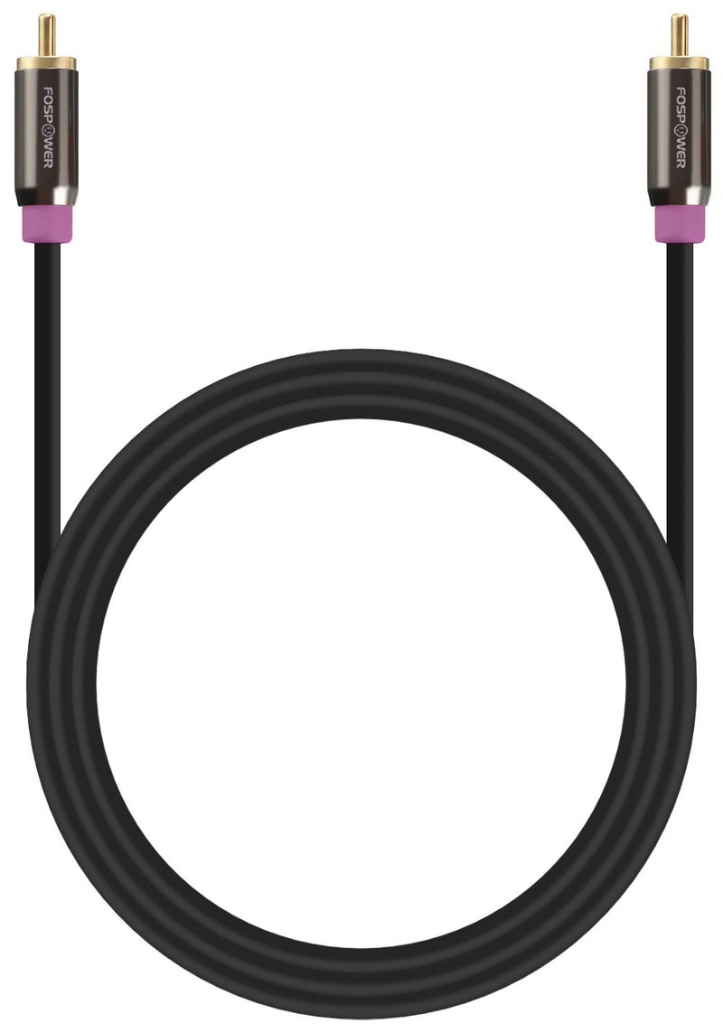 FosPower Subwoofer Cable (6 FT) RCA to RCA Audio Stereo Cable, Male to Male - Dual Shielded Cord | 24K Gold Plated Connector | Corrosion Resistant | Clean Sounding Signal - Image 4