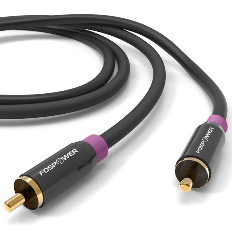 FosPower Subwoofer Cable (6 FT) RCA to RCA Audio Stereo Cable, Male to Male - Dual Shielded Cord | 24K Gold Plated Connector | Corrosion Resistant | Clean Sounding Signal - Image 5
