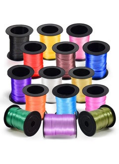 Curling Ribbon (Bulk 15 Mini Rolls) Assorted Colors Curly Ribbon For Gift Wrapping 2X2 Inches Wide Role Thin Craft Ribbon Fabric Ribbon Kit For Hair Balloons Florists Flowers 60 Ft Each