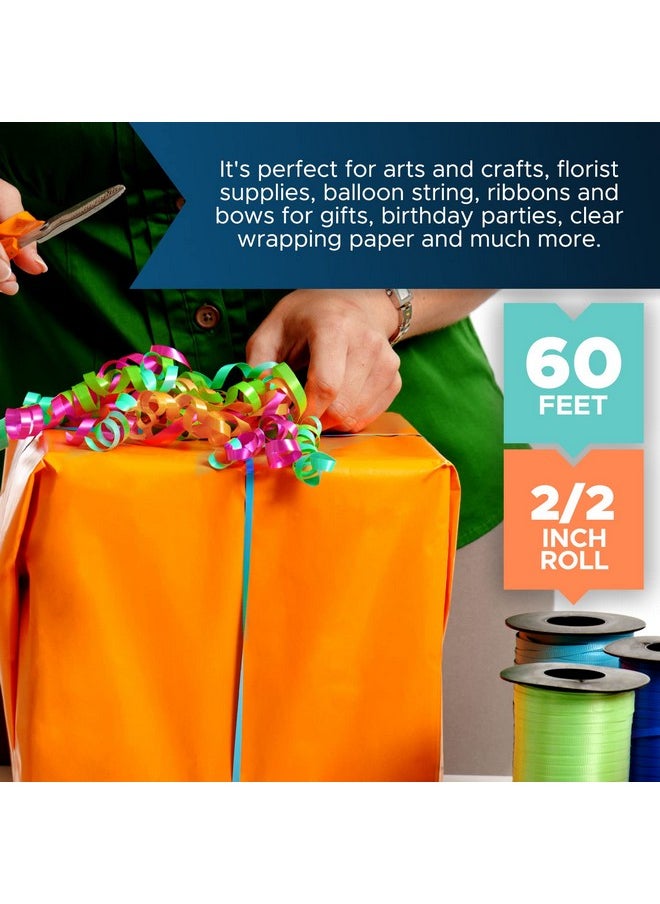 Bedwina - Curling Ribbon (Bulk 15 Mini Rolls) Assorted Colors Curly Ribbon For Gift Wrapping 2X2 Inches Wide Role Thin Craft Ribbon Fabric Ribbon Kit For Hair Balloons Florists Flowers 60 Ft Each - Image 1