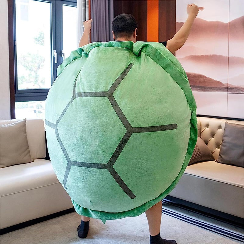 PTAEXCEL Wearable Turtle Shell Pillow 51in130cm Giant Wearable Tortoise Shell Plush Removable Oversized Turtle Stuffed Animal Dress Up Cushion Costume for Adults - Image 2