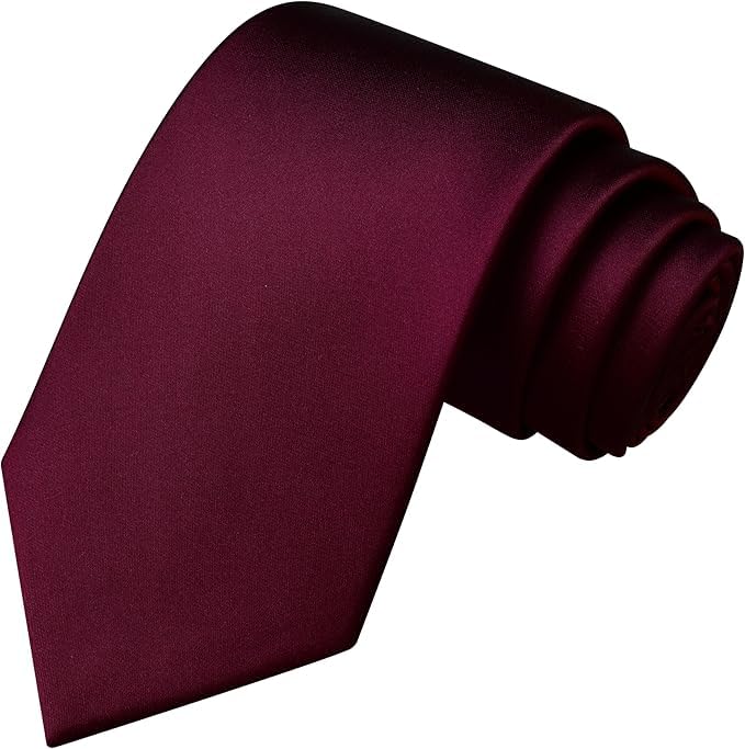 Young Arrow Men's Satin Neck Tie | Formal Solid Necktie for Wedding, Business, Office, Party & Tuxedo | Classic Fit, Soft & Shiny Finish | Stylish Men's Neckwear Accessory (Wine) - Image 5