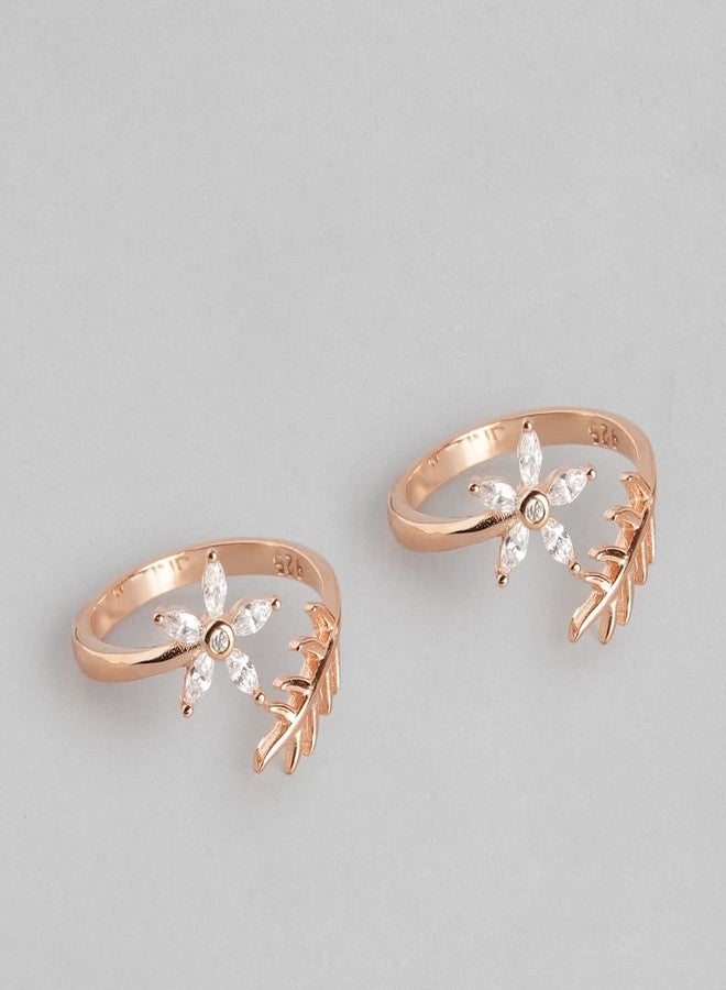 ZAVYA 925 Sterling Silver Rose Gold Plated Designer Toe Ring Pair for Women | Stylish Silver Jewellery | With Certificate of Authenticity and 925 Hallmark - Image 4