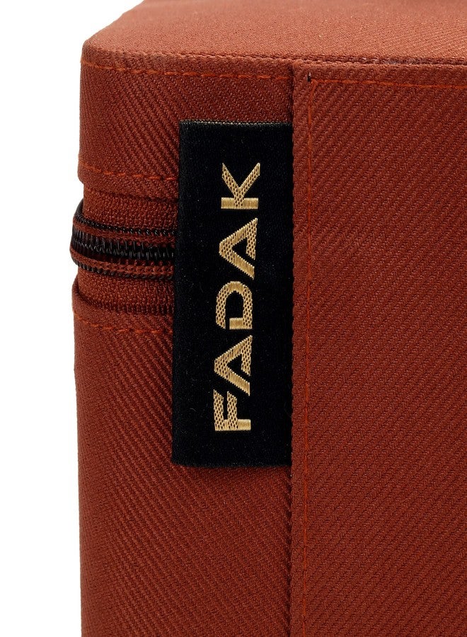 Fadak Vanity Organiser for Women Makeup Box for All Cosmetic and Jewellery Item with Polyster Fabrics (Khaki) - Image 5