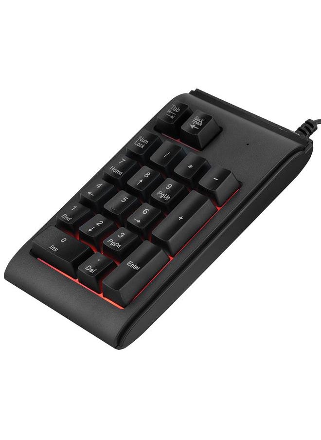 Thoraya - 19-key 3-Color USB Numeric Keypad Mechanical Touch Feeling 10 Million Clicks Number Pad - Image 1