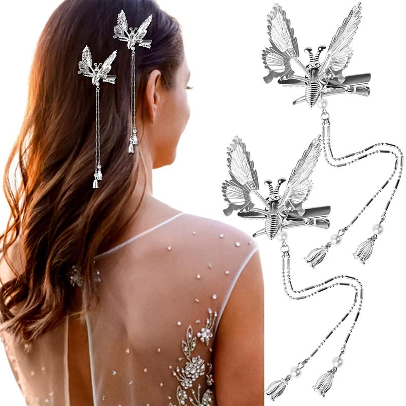 CROWN GUIDE 2 PCS Moving Hair Clips for Women Mini 90s Barrettes Small Cute Hair Pins Clamps for Girls Styling Accessories