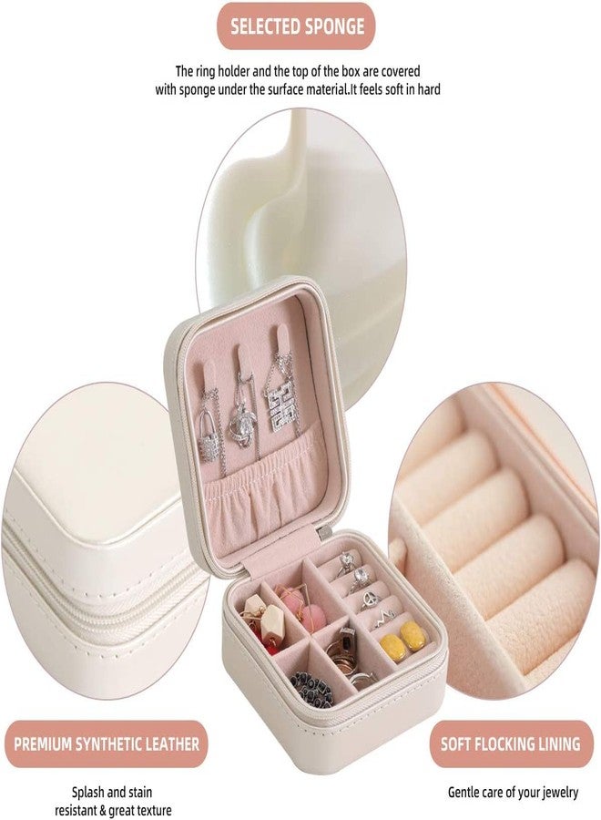 Vaoza Faux Leather Small Jewelry Box, Travel Portable Jewelry Case for Ring, Pendant, Earring, Necklace, Bracelet Organizer Storage Holder Boxes - Image 3