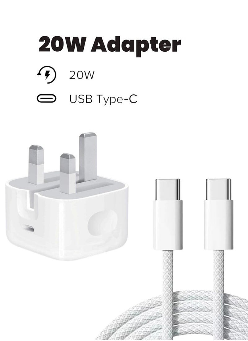 20W Type-C PD Fast Charger | USB-C Power Adapter | Universal Travel Plug for Latest Smartphones & Devices – Compatible with 16 Pro Max / 16 Pro / 15 Pro Max / 14 / 13 / 12