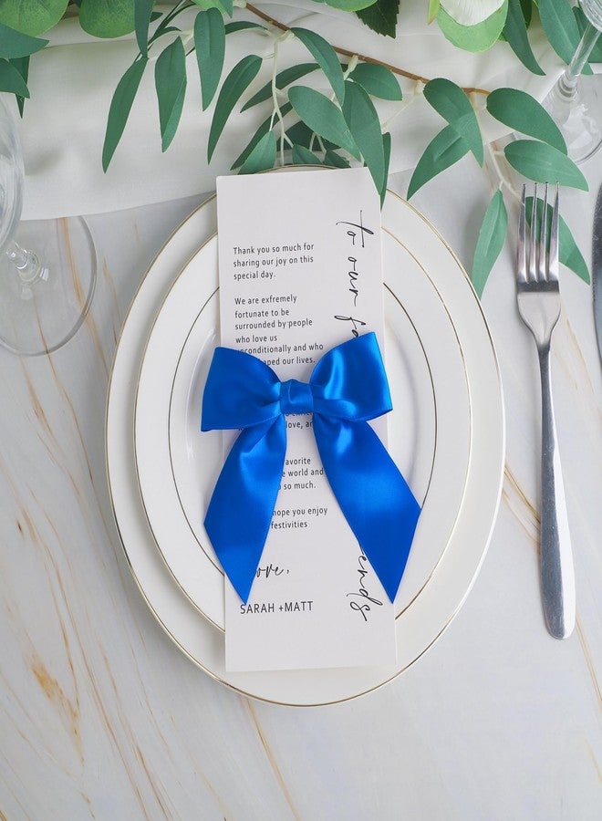 AIMUDI Royal Blue Satin Twist Tie Bows for Treat Bags 4.5" Pre-Tied Blue Bows for Gift Wrapping Blue Ribbon Bows for Crafts Premade Bows for Baby Shower Christmas Tree Wedding Decor Favor Bag- 36 PCs - Image 5