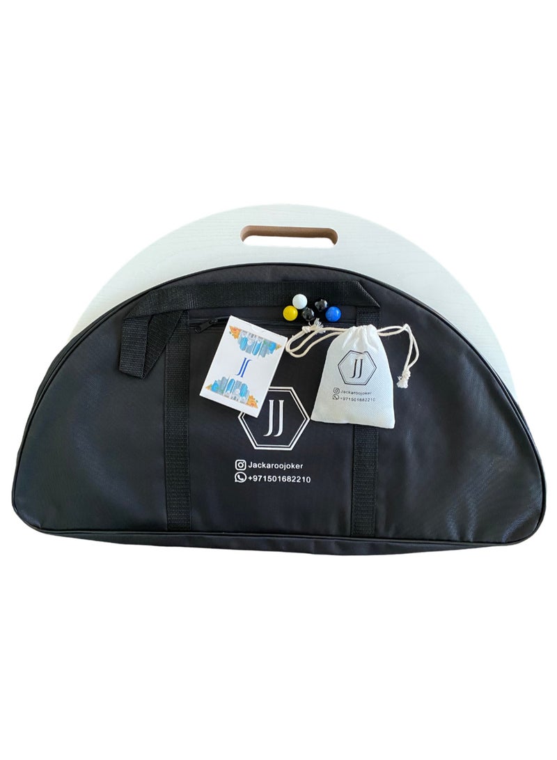 JACKAROOJOKER Jackaroo White Circle Board Game For 4 Players With Playing Cards, Marble Glass Balls, And Bag 4 Players - Image 2