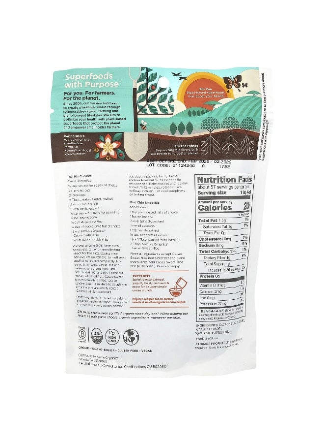 Navitas Organics Navitas Organics, Organic Cacao Sweet Nibs, 8 oz (227 g)  - Image 2
