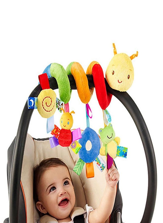 YUISI ​​​​​​​​Caterpillar Crib Toys Stroller Soft Plush Toys Spiral Colorful Baby Toy for 6 to 12 Months, Can Stimulate Early Visual and Brain Development in Newborns - Image 1