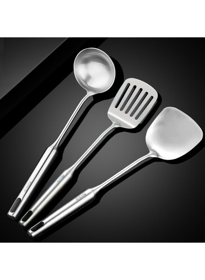 304 Long Handle Stainless Steel Pizza Shovel Household Kitchen Steak Shovel Pancake Fried Egg Leak Shovel Flat Pan Product-Color:304 German Technology ] - Image 1