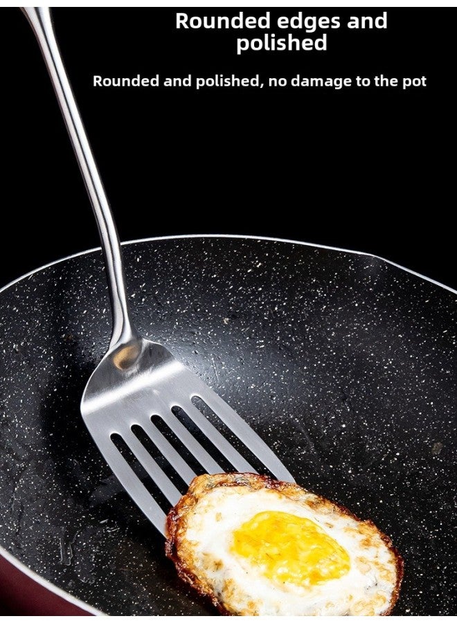 304 Long Handle Stainless Steel Pizza Shovel Household Kitchen Steak Shovel Pancake Fried Egg Leak Shovel Flat Pan Product-Color:304 German Technology ] - Image 4