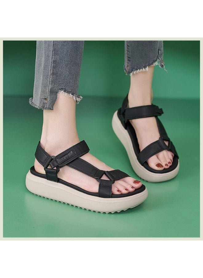SIKETU Women's Sandals Summer Casual Mixed Color PU Soft Non-Slip Comfort Light Beach Slippers Wedges Platform Shoes Woman  - Image 4