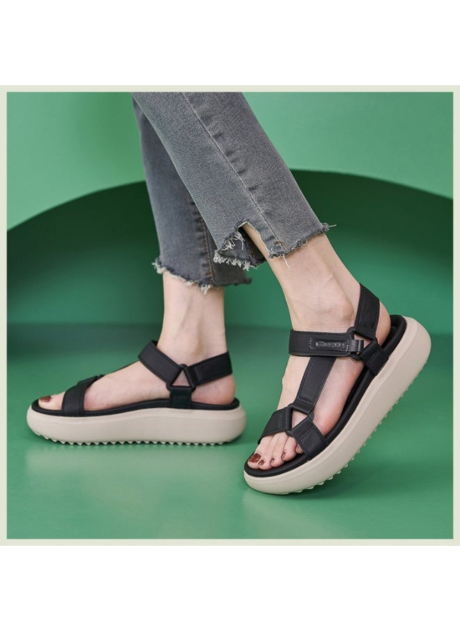 SIKETU Women's Sandals Summer Casual Mixed Color PU Soft Non-Slip Comfort Light Beach Slippers Wedges Platform Shoes Woman  - Image 3