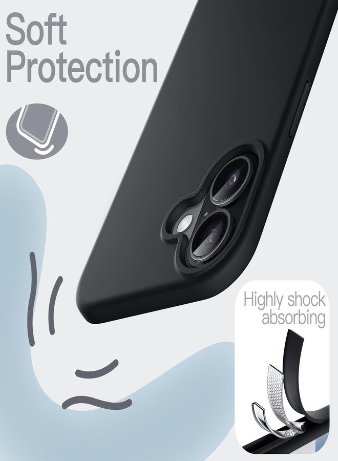 جي تيك جراب سيليكون سائل من JETech لهاتف iPhone 17 مقاس 6.3 بوصة، ملمس ناعم كالحرير، حماية كاملة للجسم، غطاء هاتف مقاوم للخدش والصدمات مع بطانة من الألياف الدقيقة (أسود) - Image 4