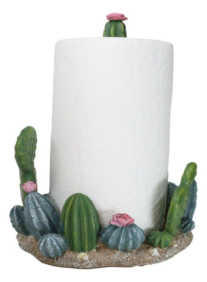 Ebros Gift Rustic Western Desert Forest Saguaro Cactus Cacti Paper Towel Holder Stand 13.75" Tall Cabin Lodge Kitchen Bathroom Home Decor Accent - Image 1