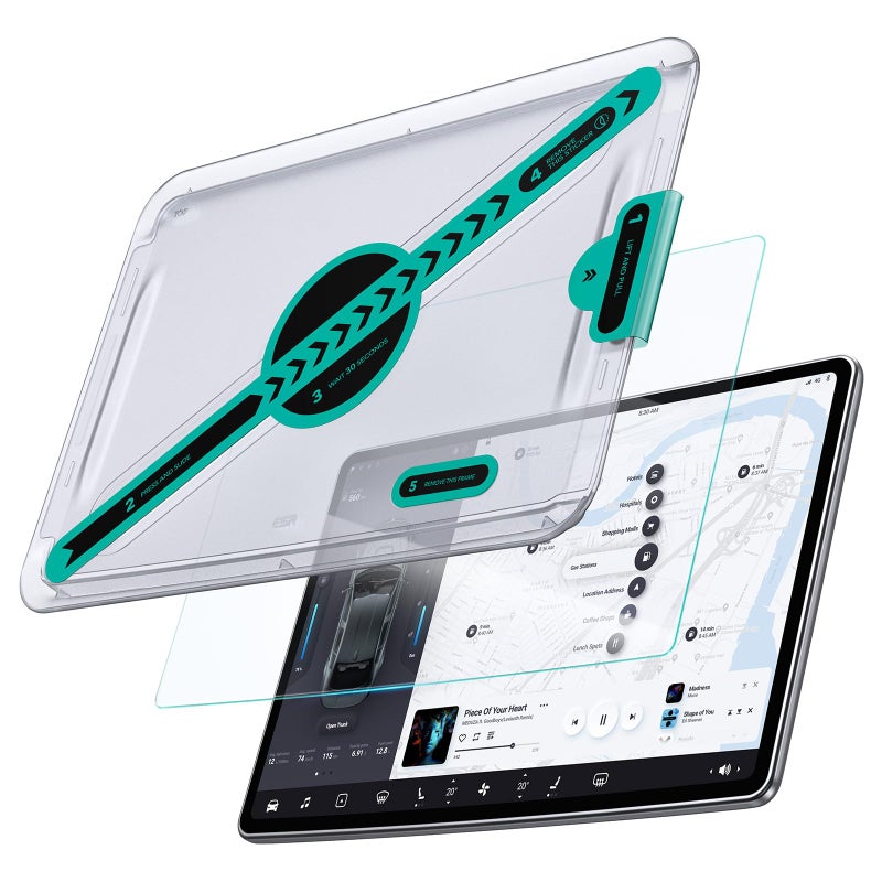 ESR Tempered Glass Screen Protector for Tesla Model Y (2025-2020), Tesla Model 3 (2023-2017), 15'' Touchscreen Protector, 9H Glass Matte Film Accessories with Alignment Kit, Anti Glare, Bubble Free - Image 1