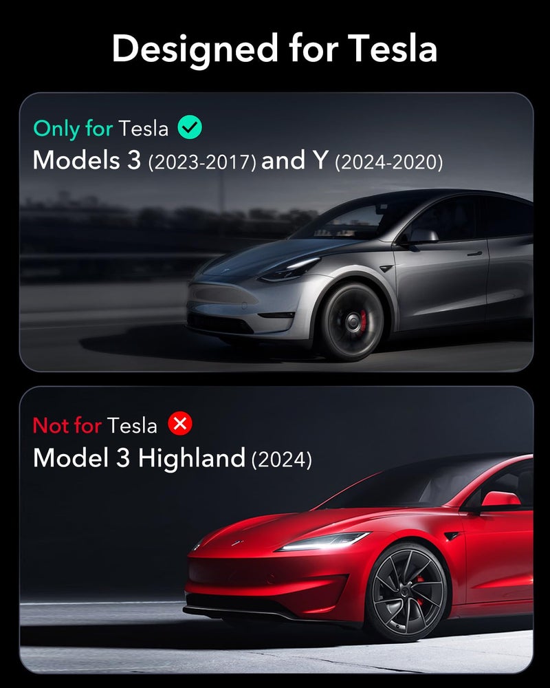 ESR Tempered Glass Screen Protector for Tesla Model Y (2025-2020), Tesla Model 3 (2023-2017), 15'' Touchscreen Protector, 9H Glass Matte Film Accessories with Alignment Kit, Anti Glare, Bubble Free - Image 2