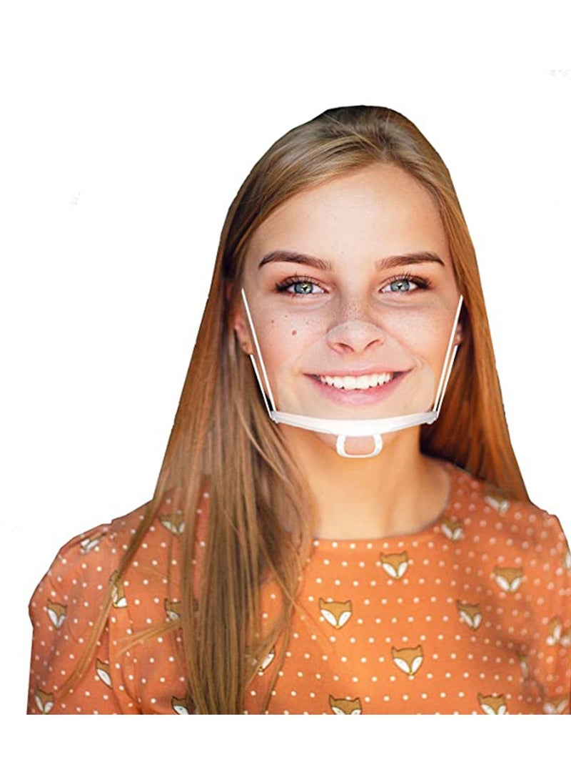 SYOSI 10 Pcs Plastic Mask, Smile Transparent Mask, Anti-Fog Sanitary,Reusable, Women's Transparent Face Guard Skin Care, for Commercial Restaurant, Hotel Waiter, Chef, Beauty Salons - Image 3