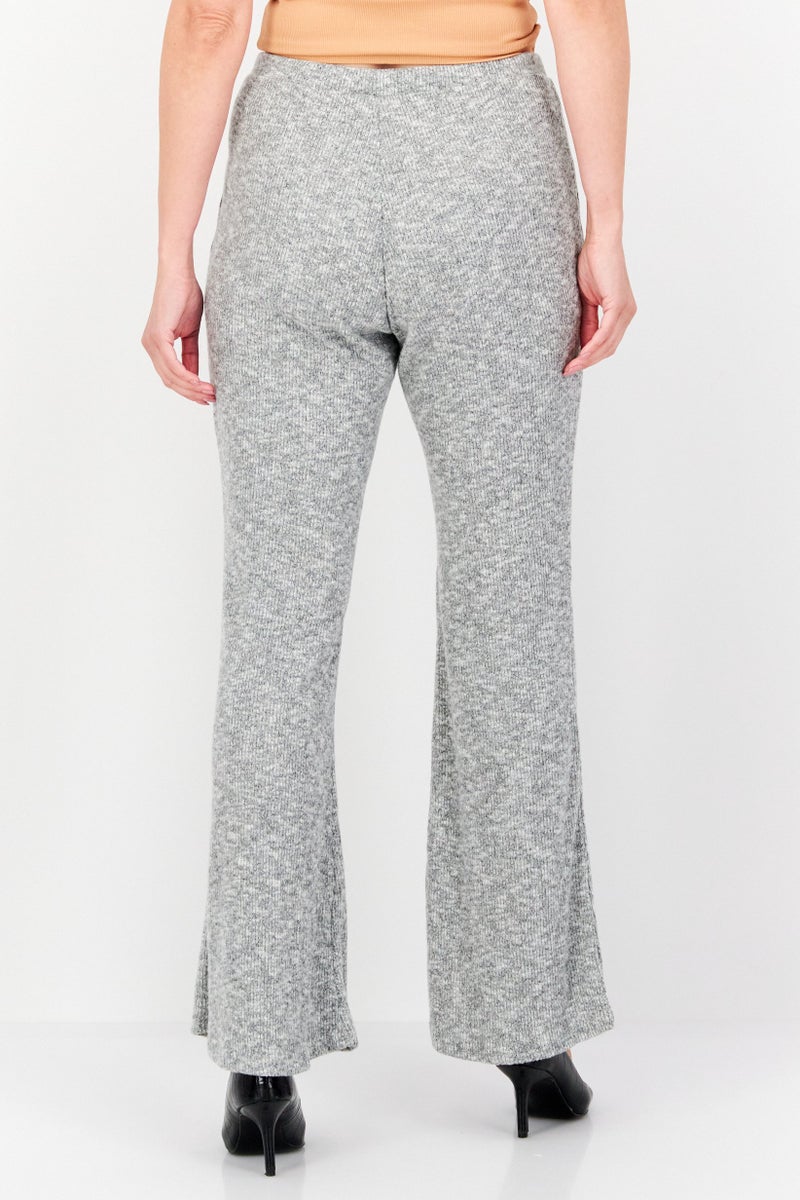 Sage The Label Women Regular Fit Knit Wide Leg Pant, Grey - Image 4