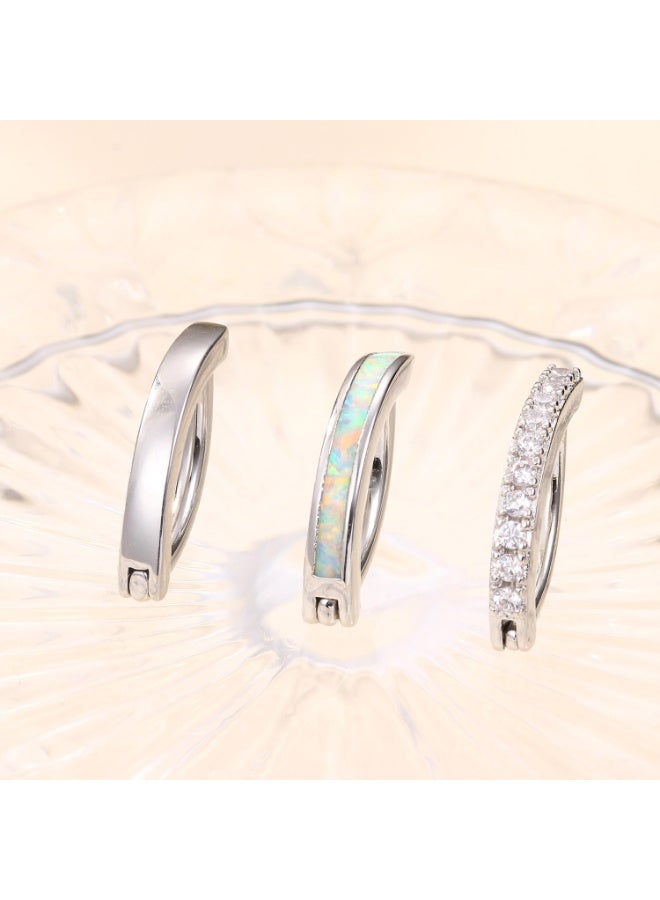 LAMAY 3PCS Women's Belly Button Ring Silver Steel Belly Button Ring Cute Small Ring Belly Button Ring Simple Reverse Belly Button Ring Body Belly Piercing Jewelry (Color : A) - Image 4